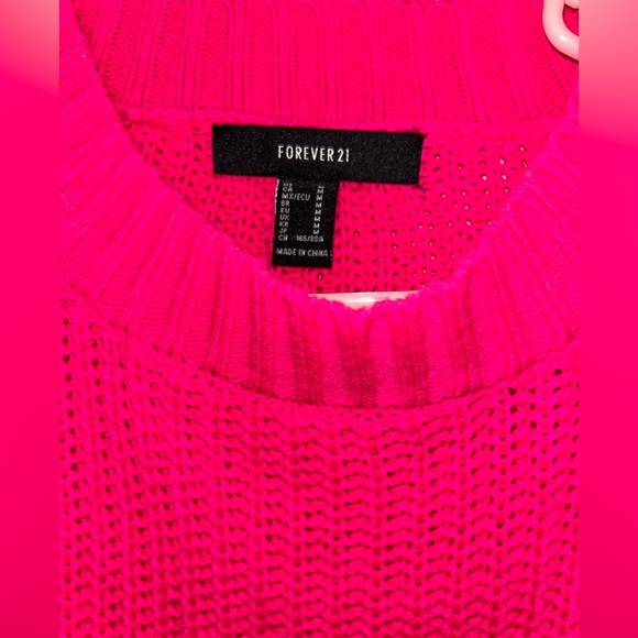 Forever 21 Barbie Pink Crop Sweater - Picture 2 of 3